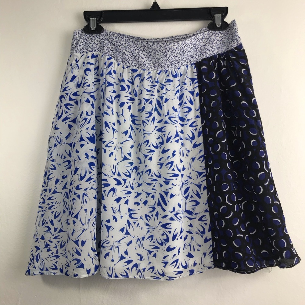 Anthropologie Maeve Blue/white pattern skirt-Sz M